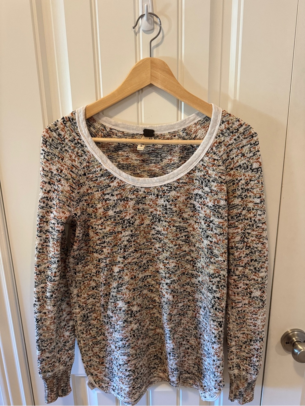 We The Free Marled Scoop Neck Sweater — Cream, Black & Brown